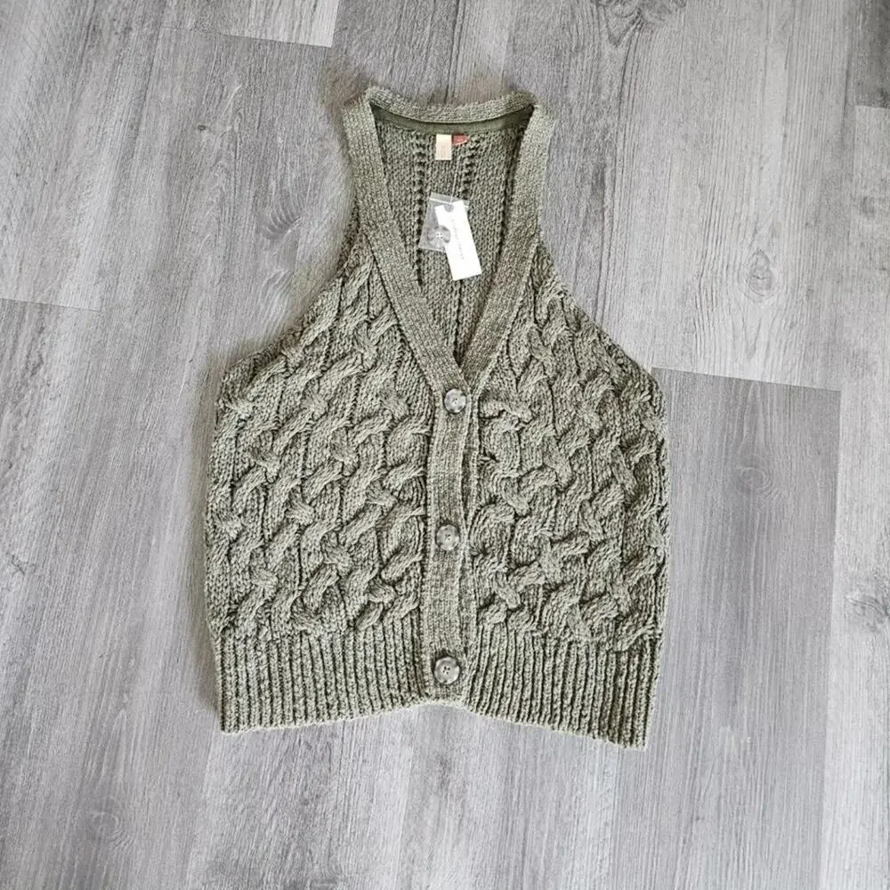 NWT Anthro Pilcro Olive Sweater Tank - Picture 2 of 10